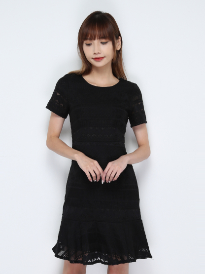 Short Sleeve Back Zip Dress 30826