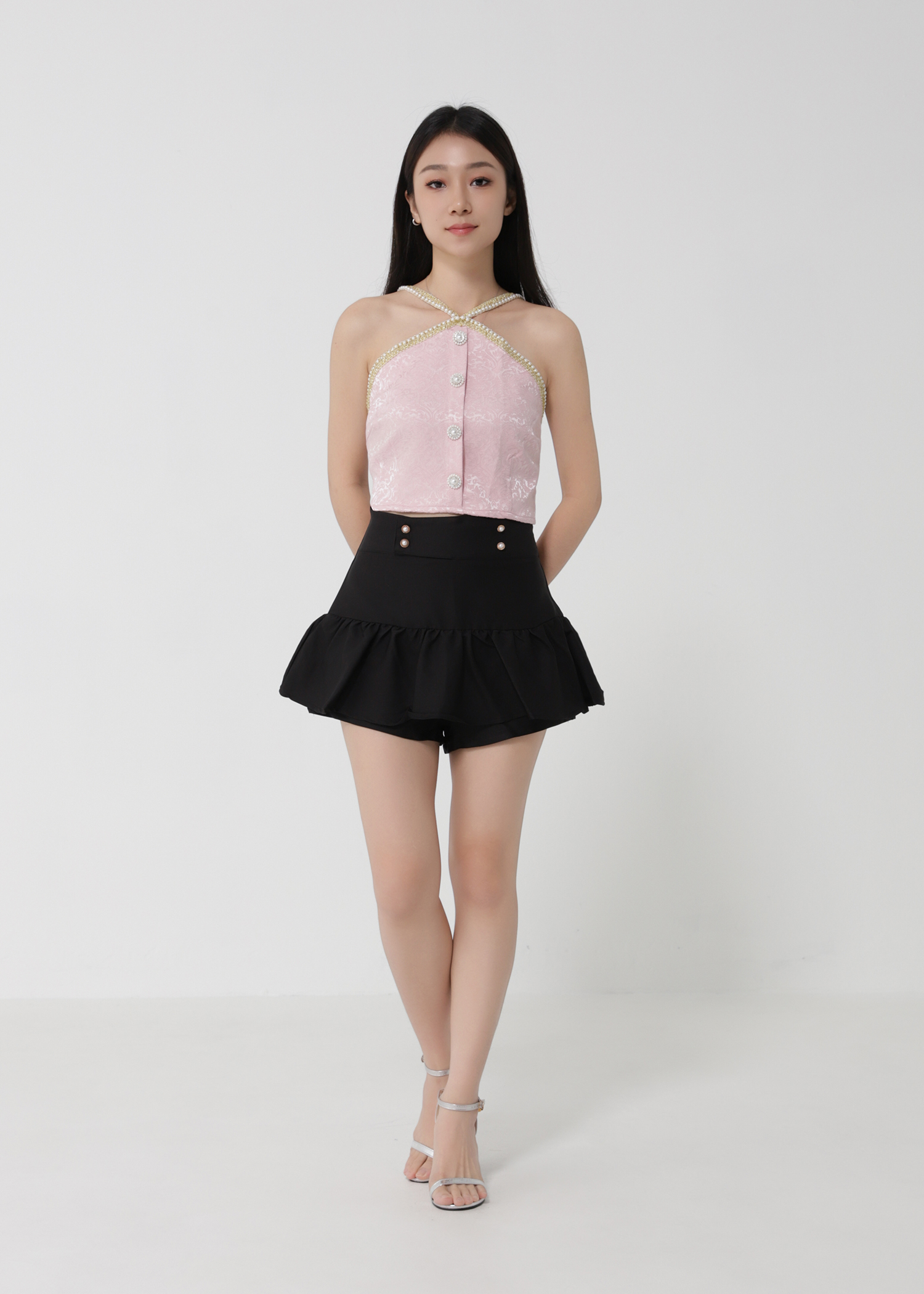 High Waist Ruffkes Skirt Pants 30414