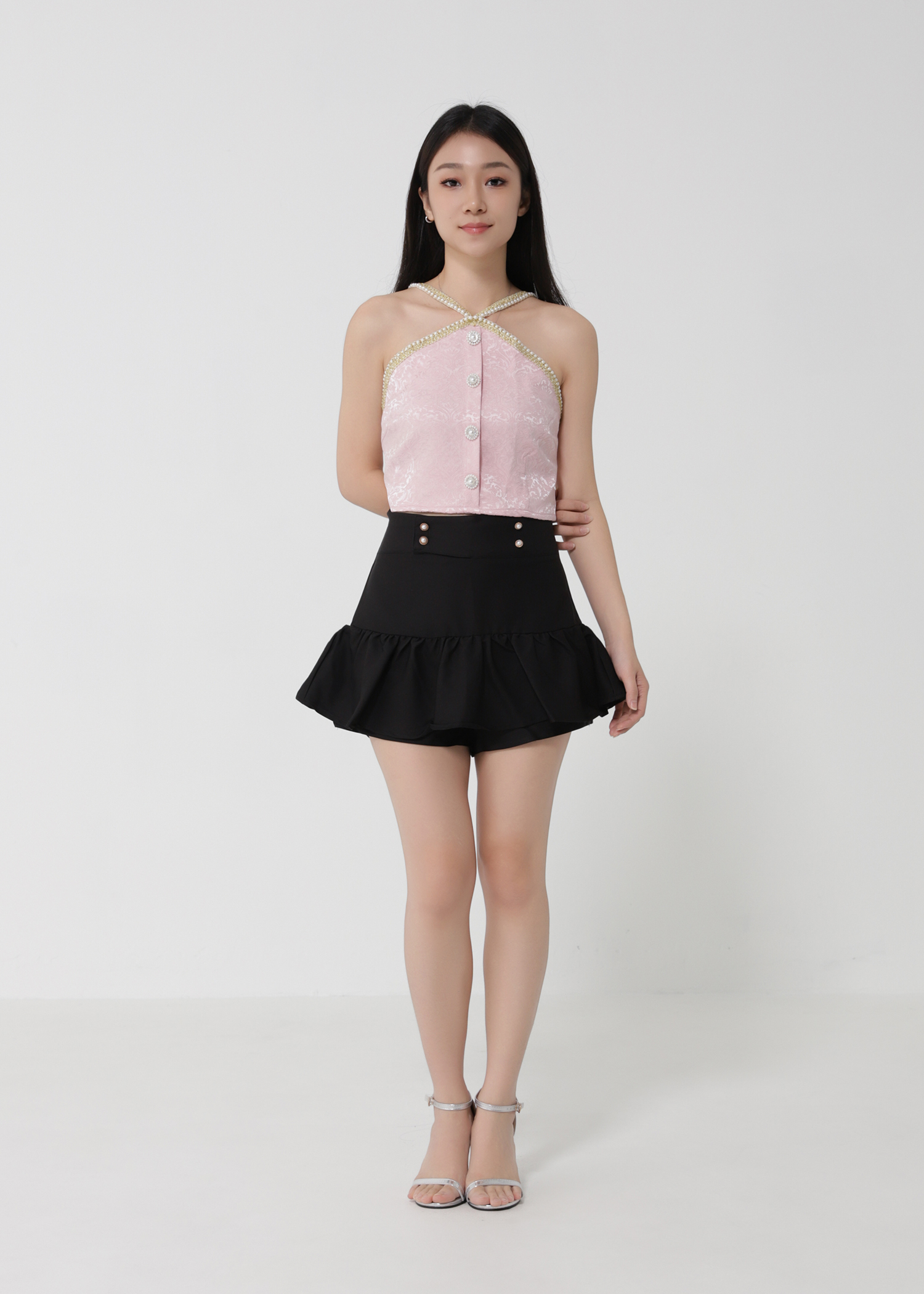 High Waist Ruffkes Skirt Pants 30414