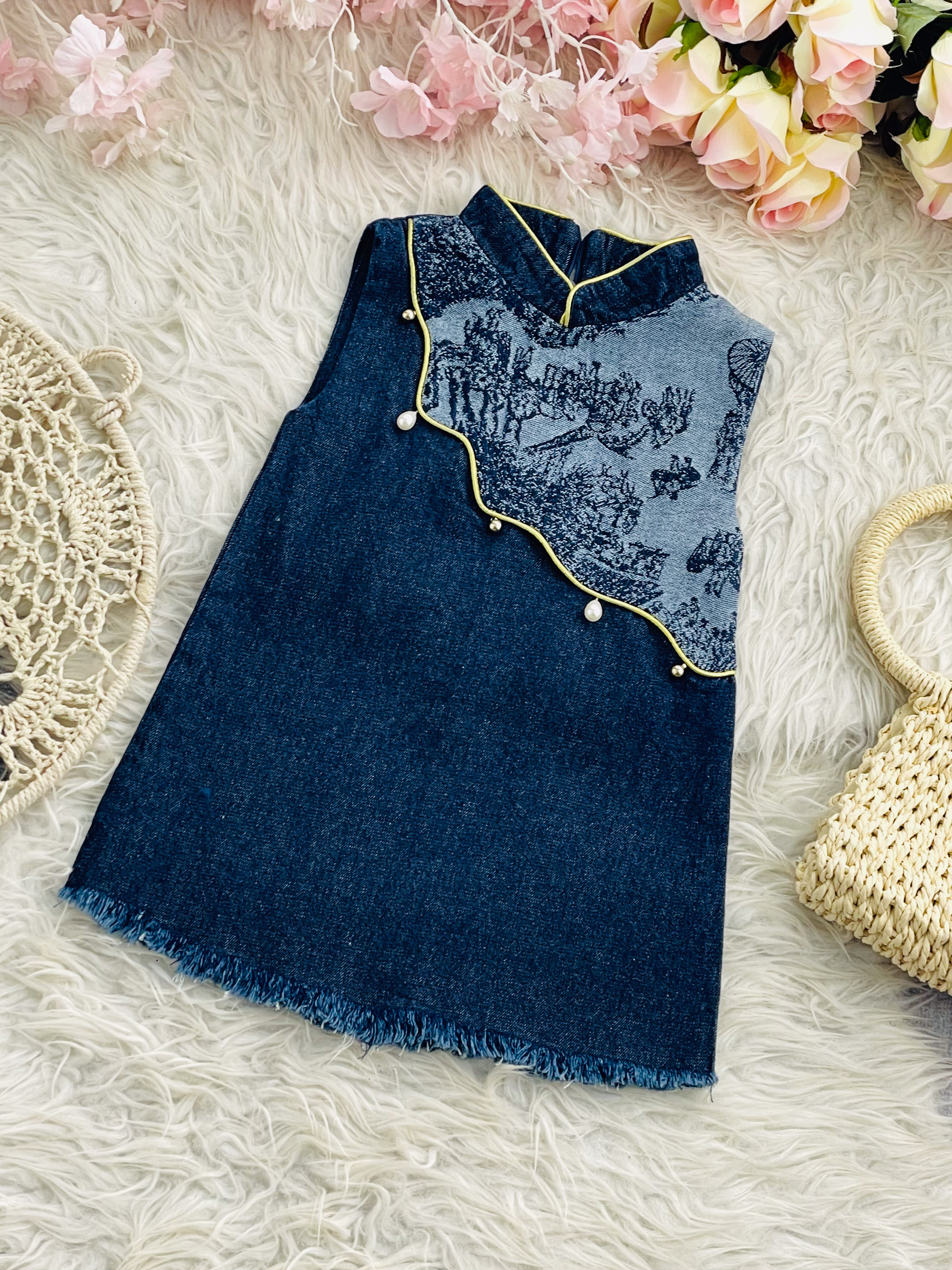 Denim Sleeveless Back Zip Top 31007 (SPO)