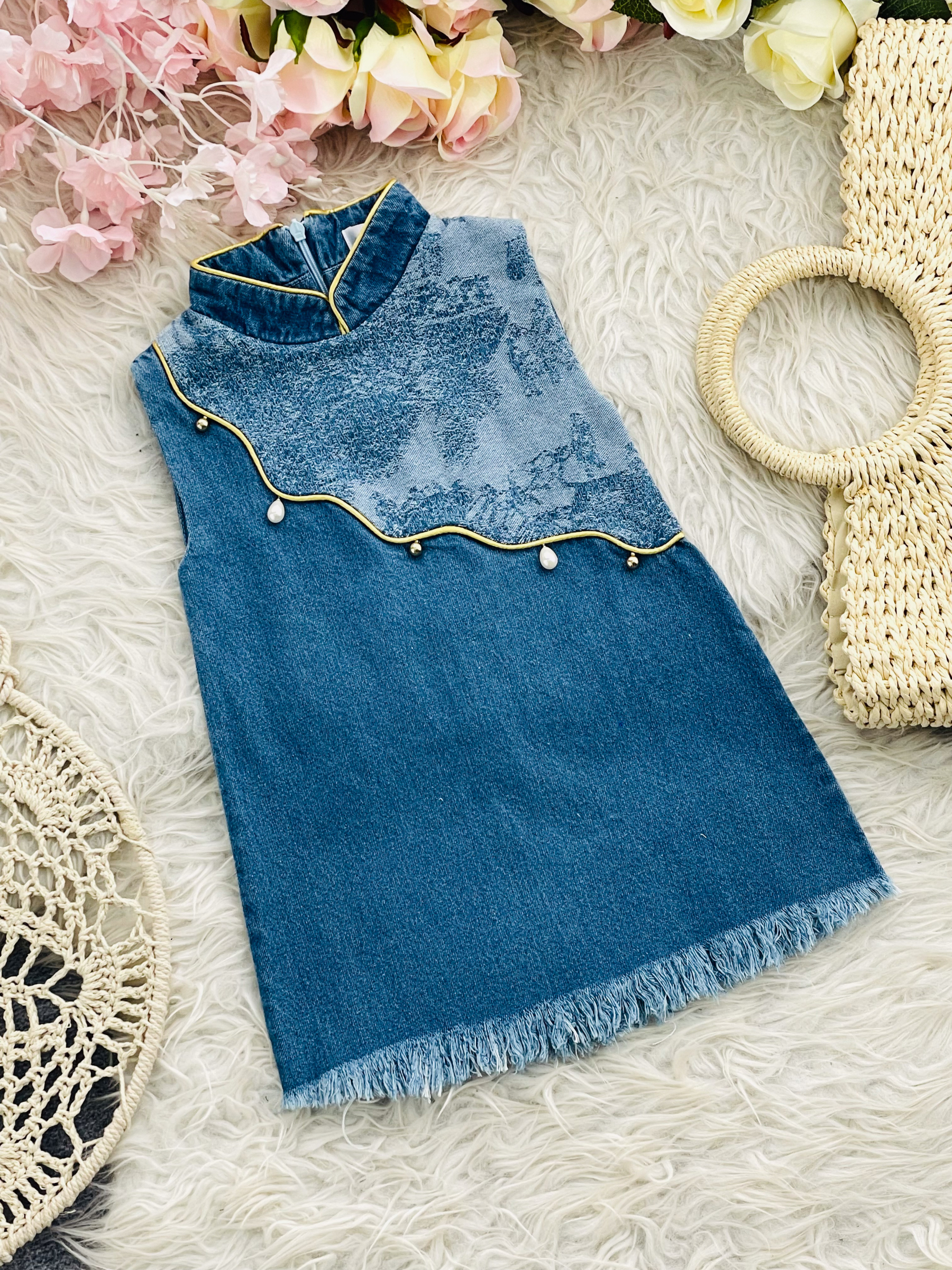 Denim Sleeveless Back Zip Top 31007 (SPO)