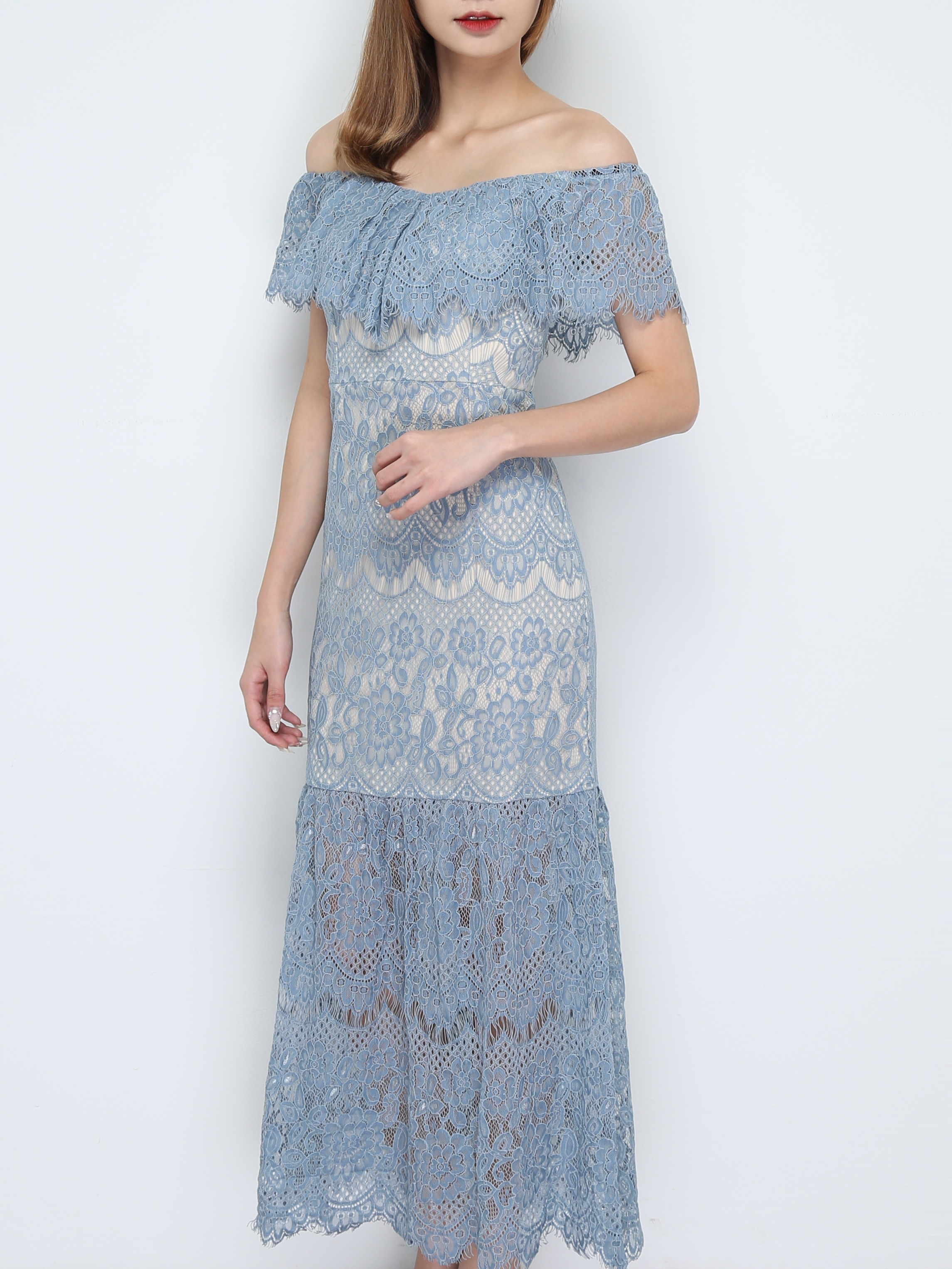 Off Shoulder Lace Dress 31105