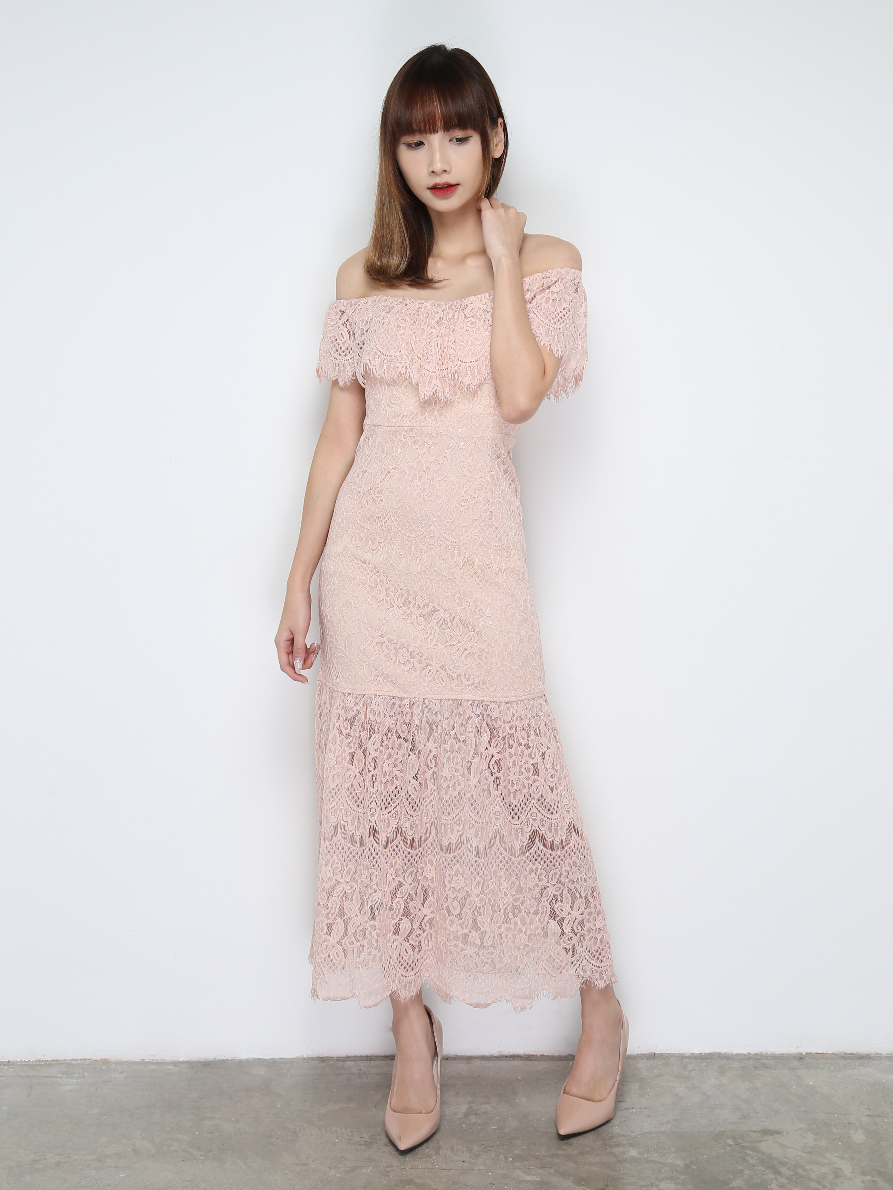 Off Shoulder Lace Dress 31105