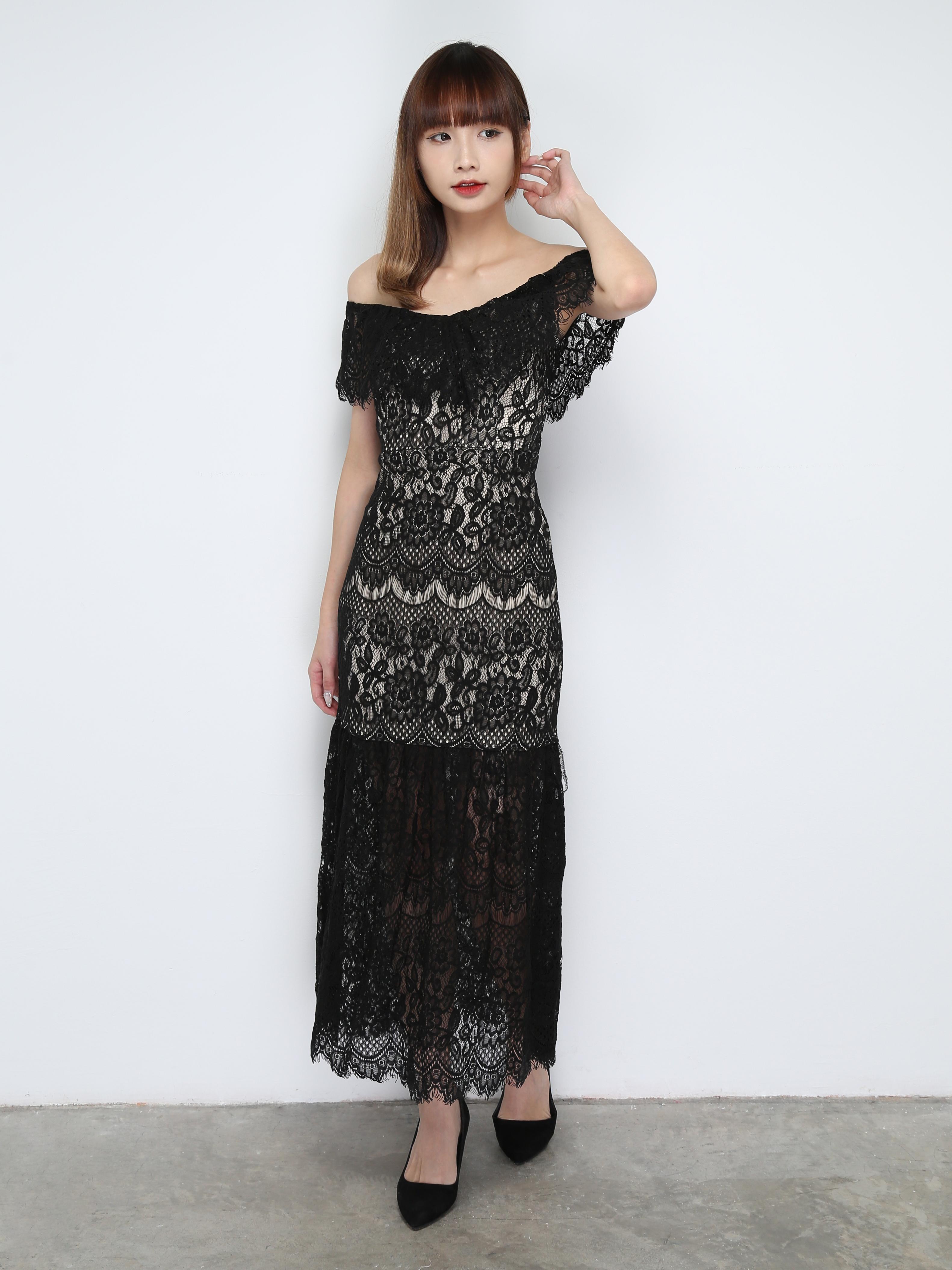 Off Shoulder Lace Dress 31105