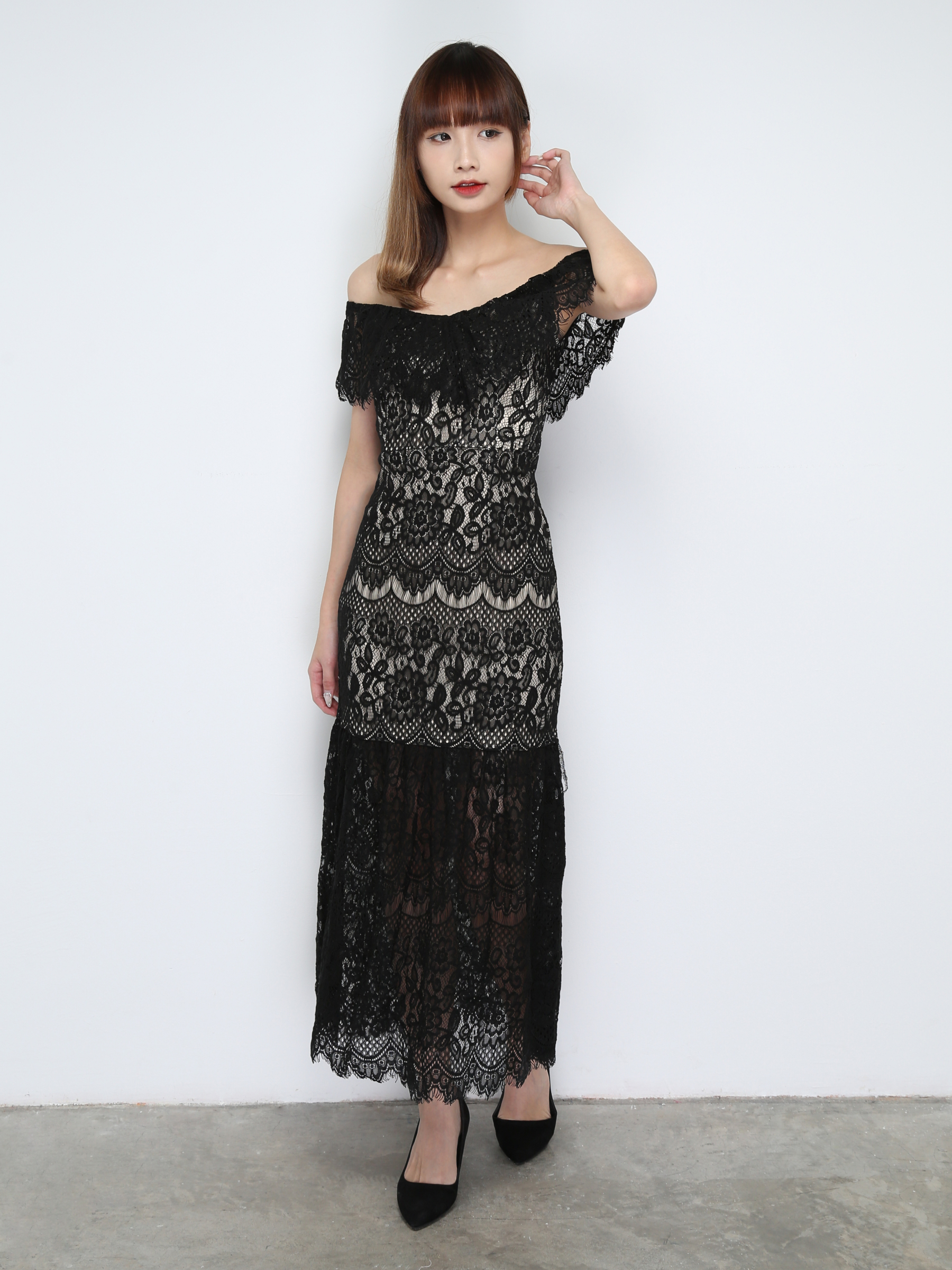 Off Shoulder Lace Dress 31105