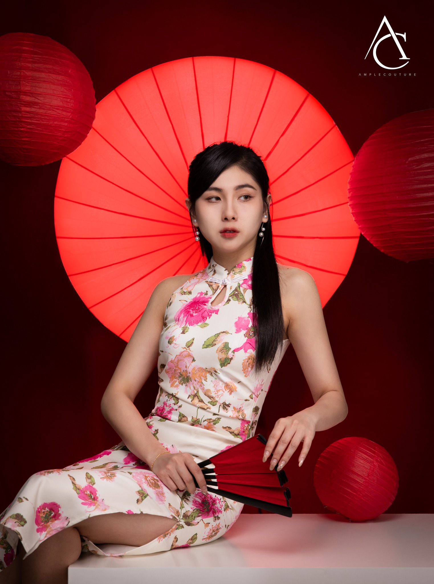 Sleeveless Back Zip Flower Print Dress 31135 