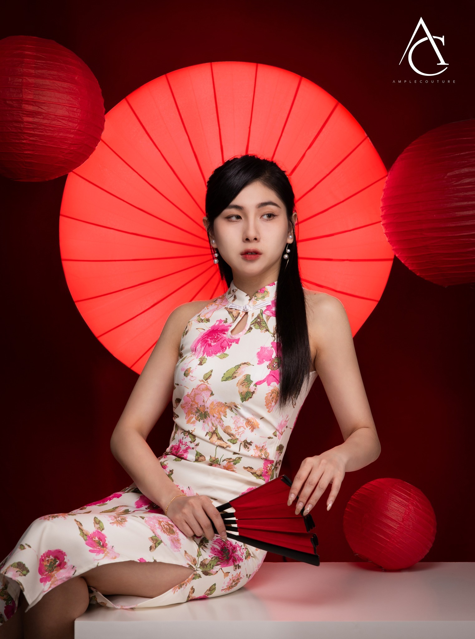 Sleeveless Back Zip Flower Print Dress 31135 