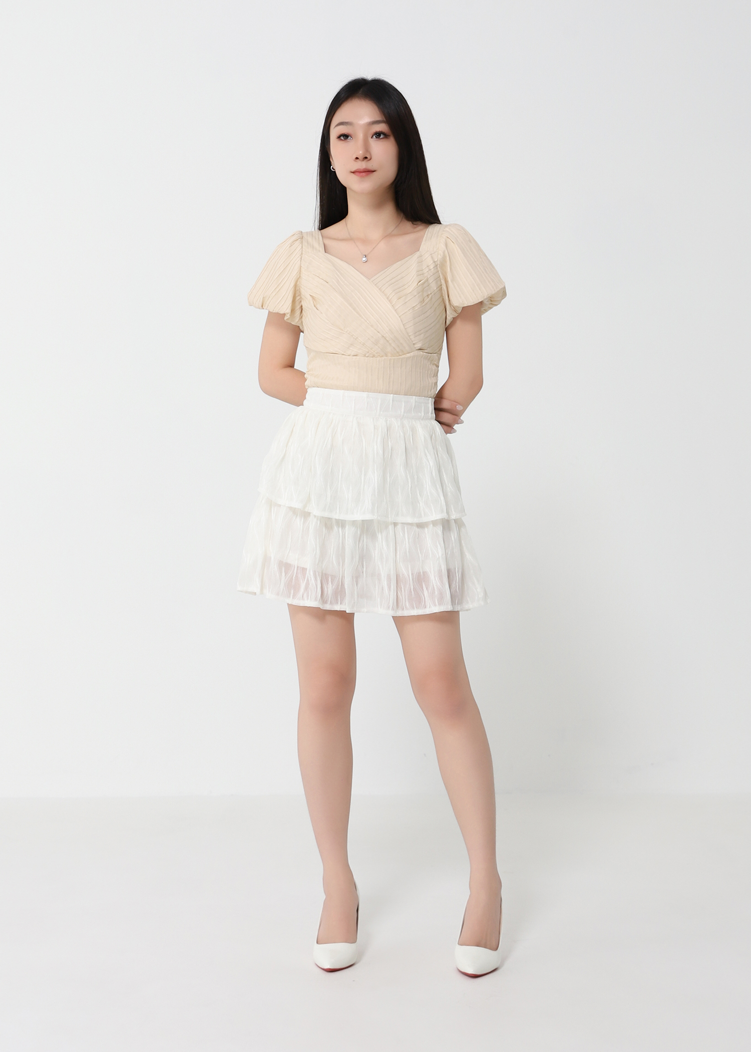 High Waist Layered Skirt Pants 31293