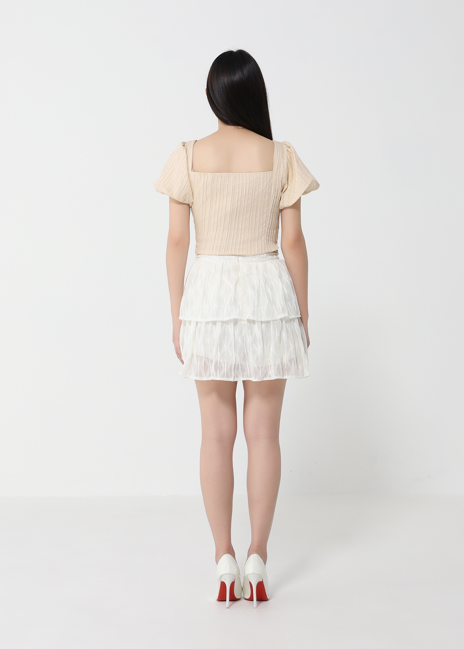 High Waist Layered Skirt Pants 31293