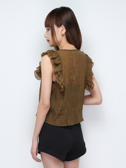 High Waist Waist Pleated Short Pants 31143