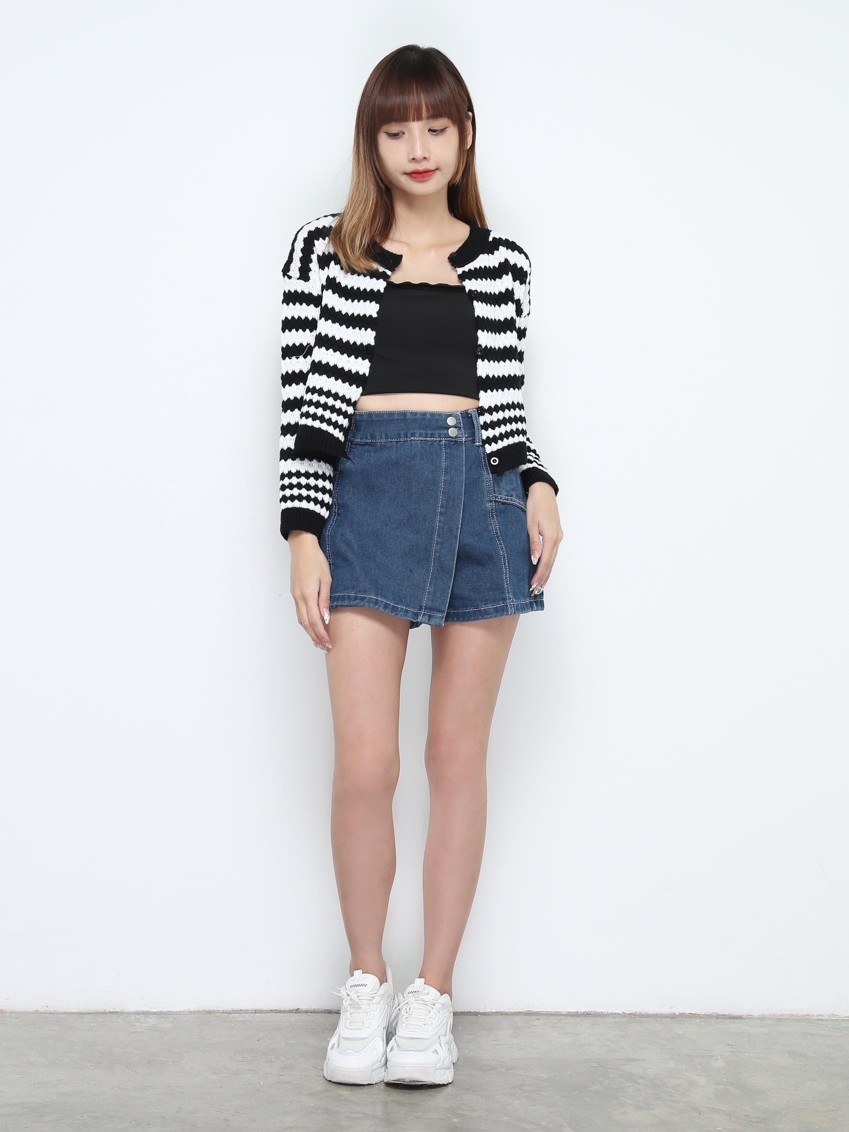 Denim Wrap Skirt Pants 31404