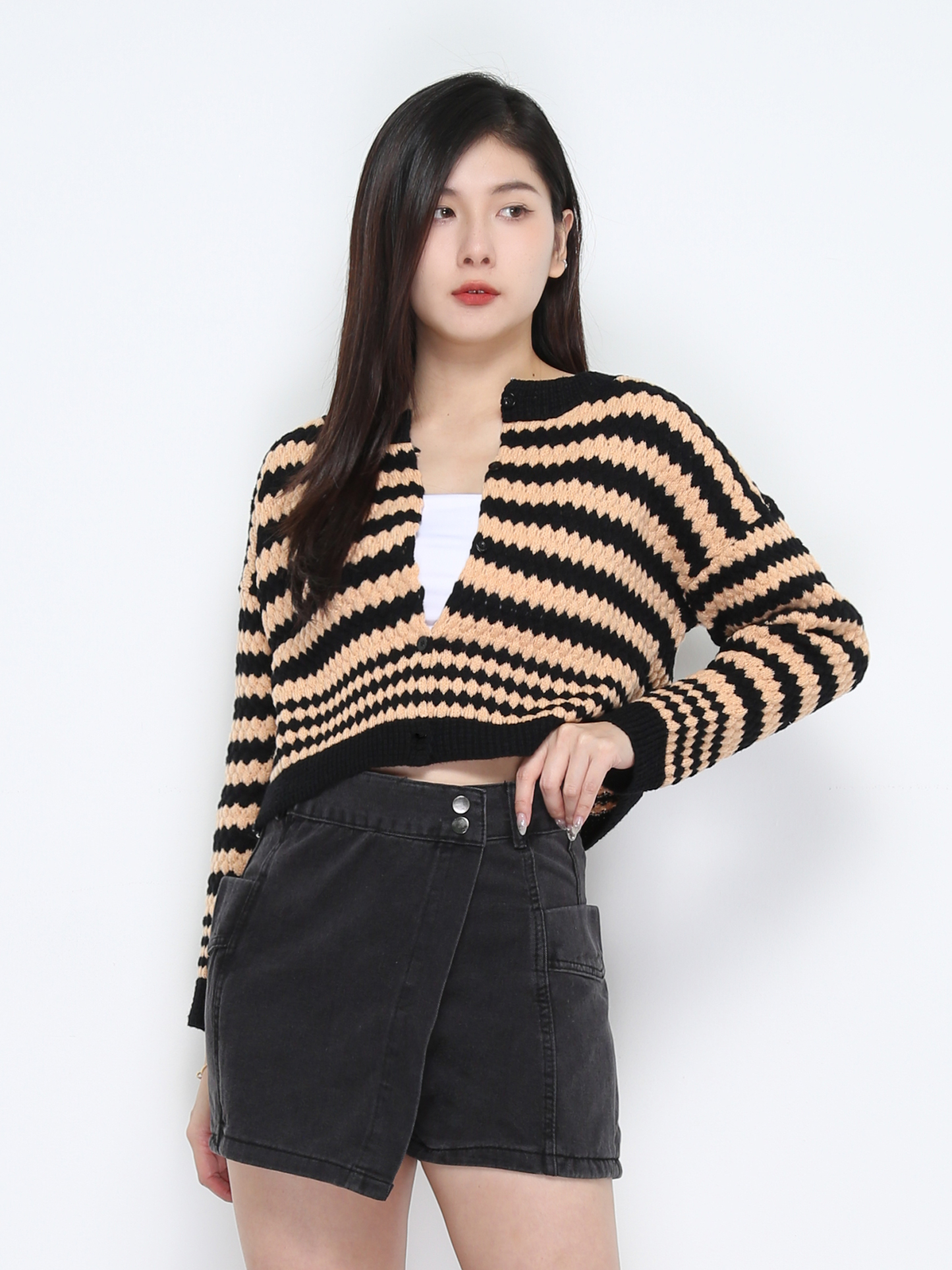 Denim Wrap Skirt Pants 31404