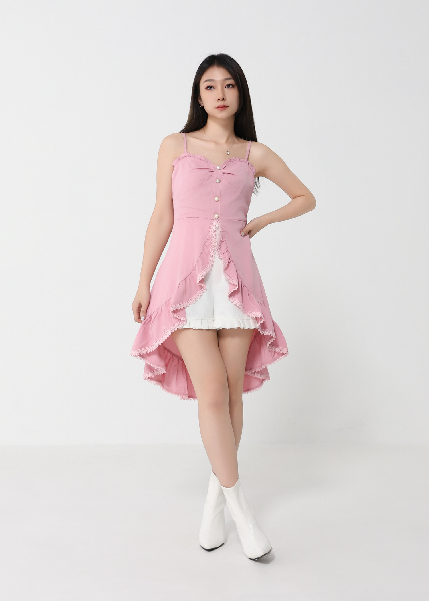 Ruffles With Lace Dress 31508