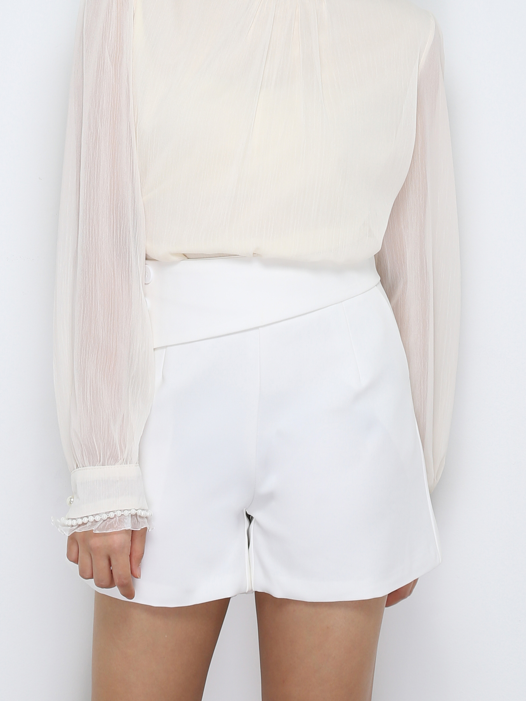 High Waist Side Pocket Short Pants 31555