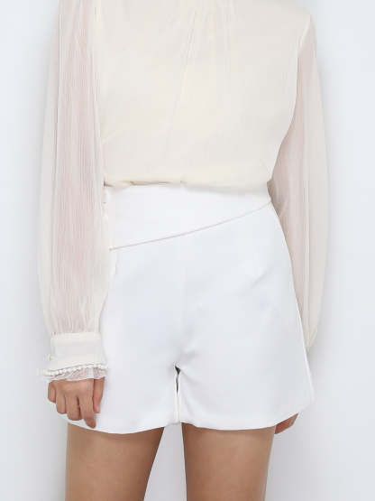 High Waist Side Pocket Short Pants 31555