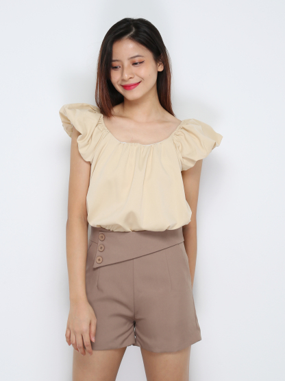 High Waist Side Pocket Short Pants 31555