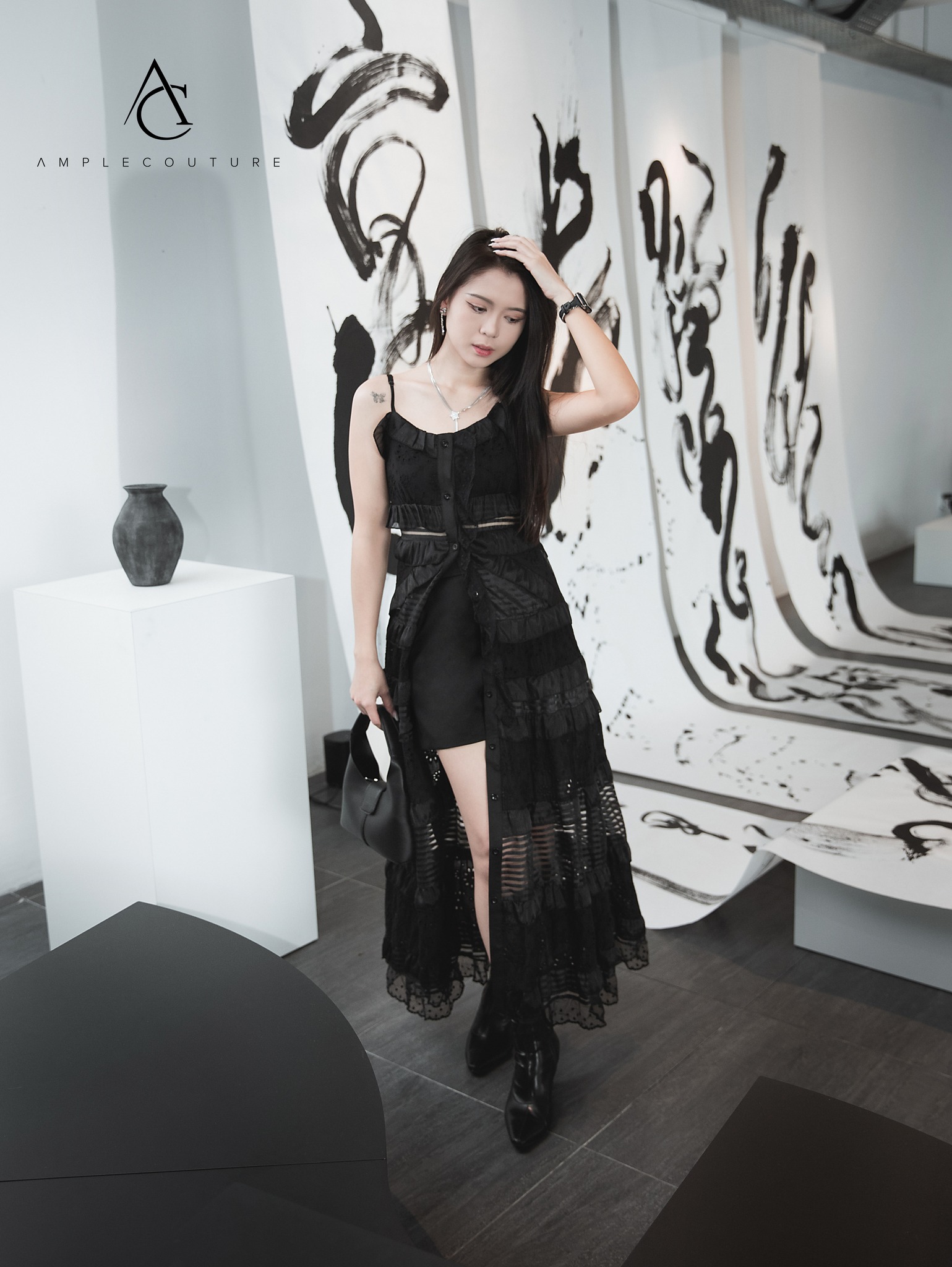 Sleeveless Ruffles Eyelet Dress With Short Pants Set 31582