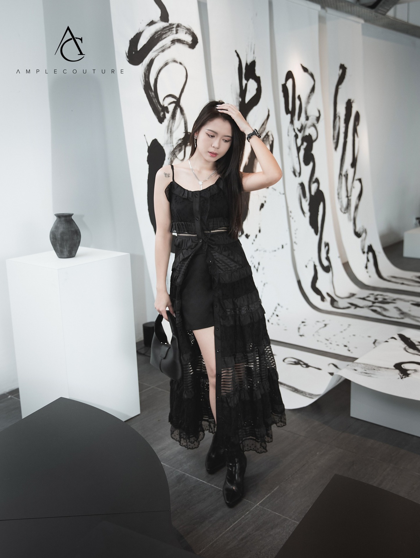 Sleeveless Ruffles Eyelet Dress With Short Pants Set 31582