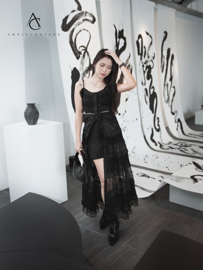 Sleeveless Ruffles Eyelet Dress With Short Pants Set 31582