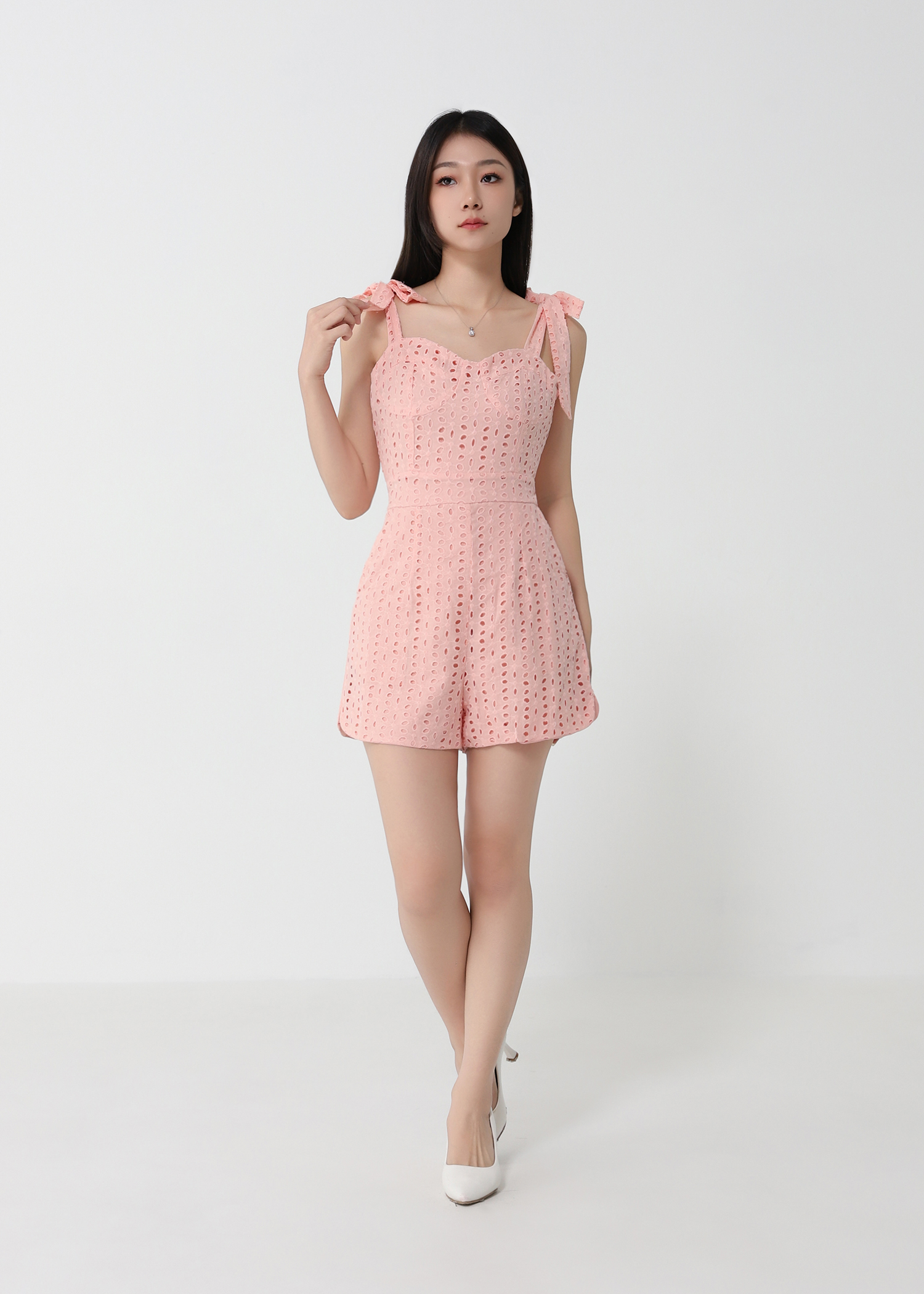 Eyelet Strap Tie Up Jumpsuit 31596