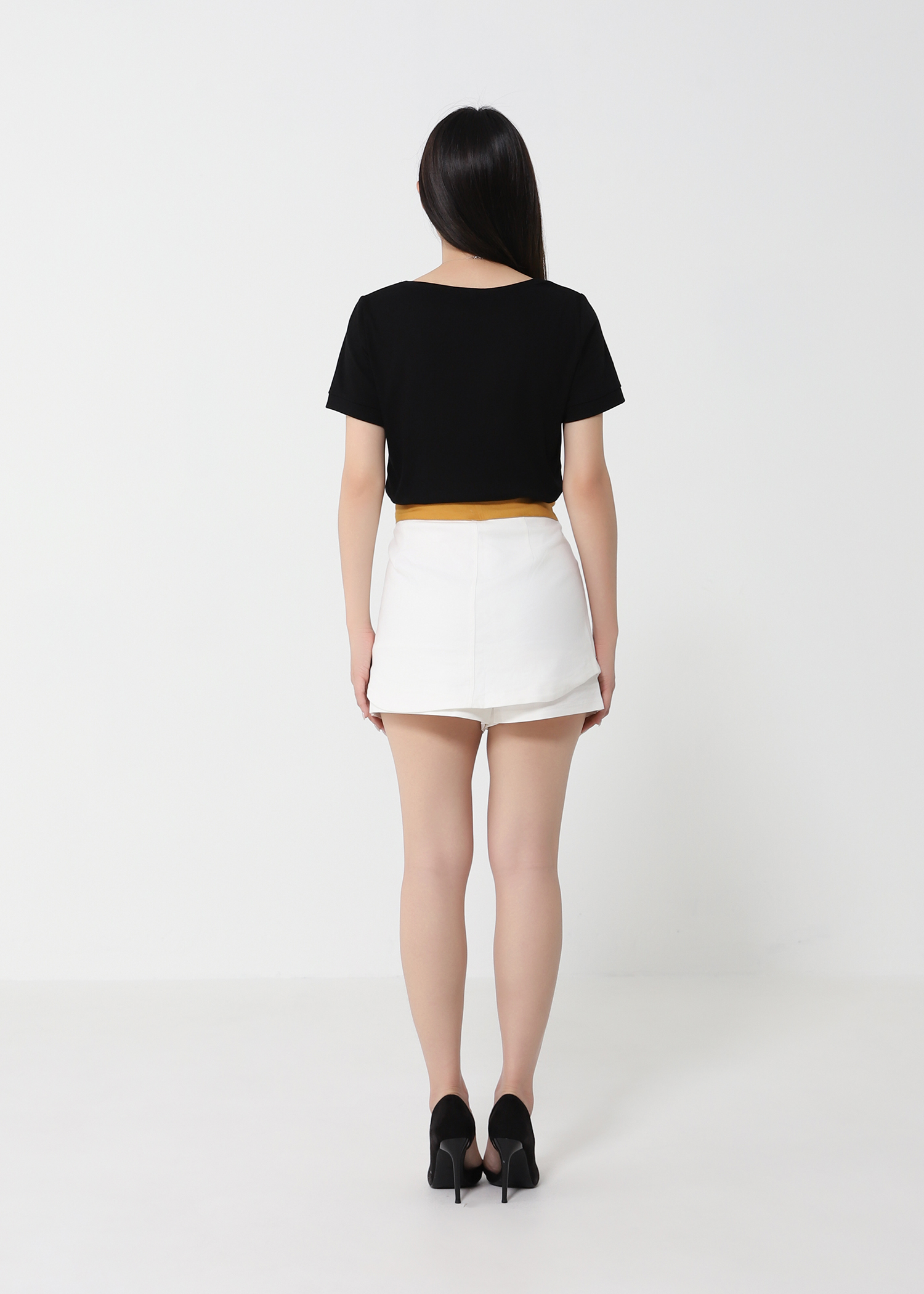 High Waist Two Tone Skirt Pants 31605