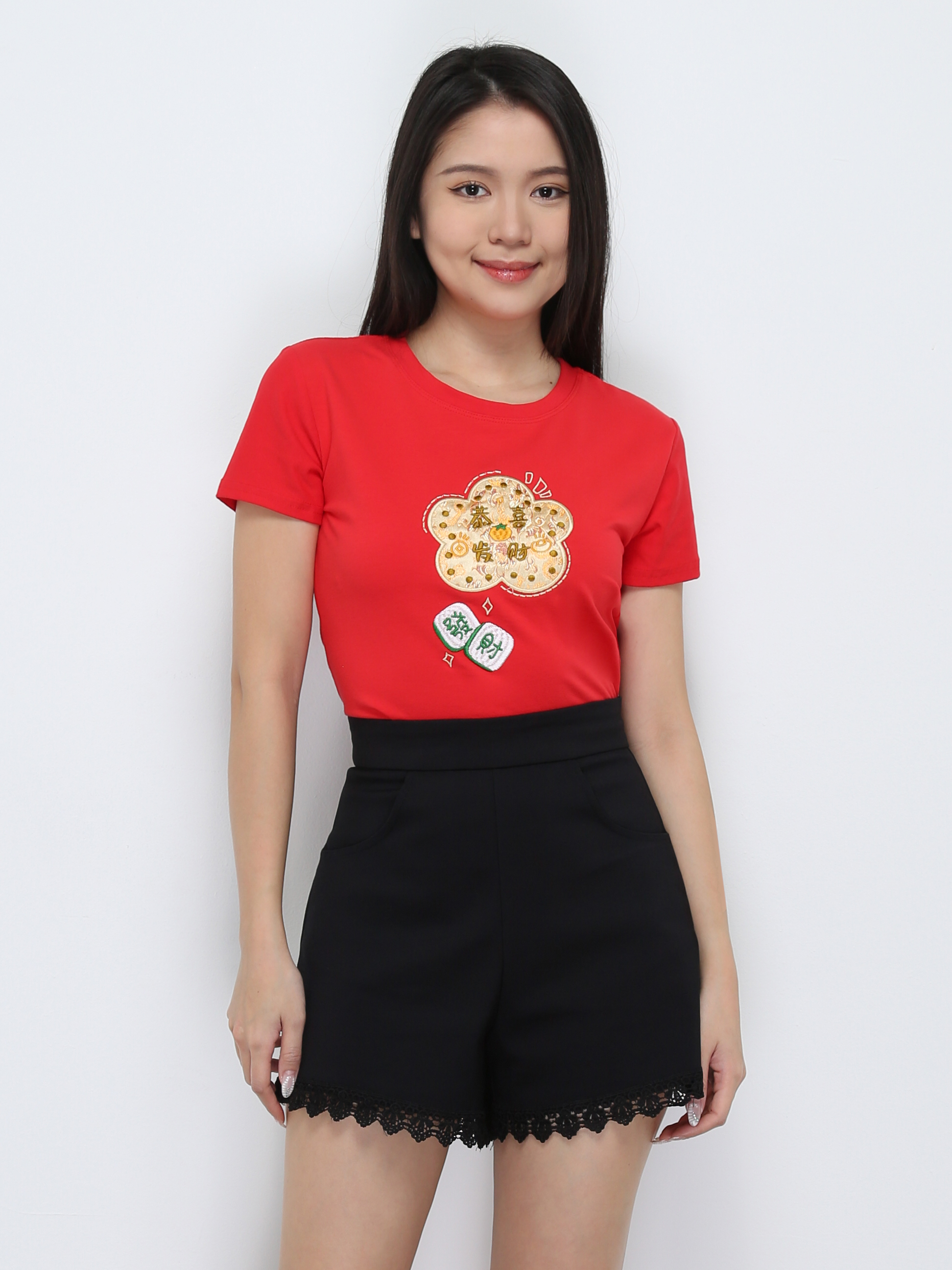 Short Sleeve Girl New Year Top 31675 