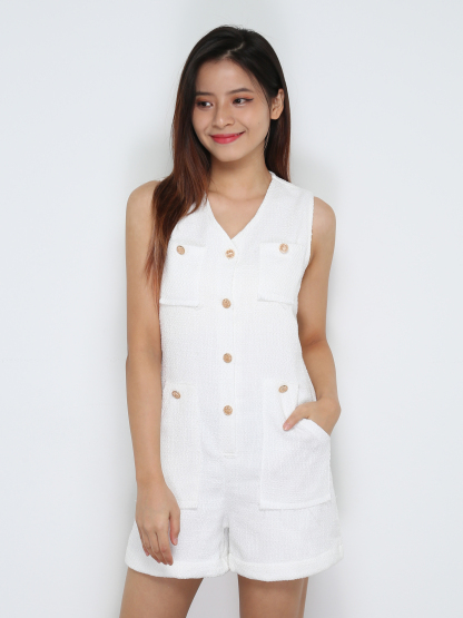 Sleeveless Front Button Jumpsuit 31739