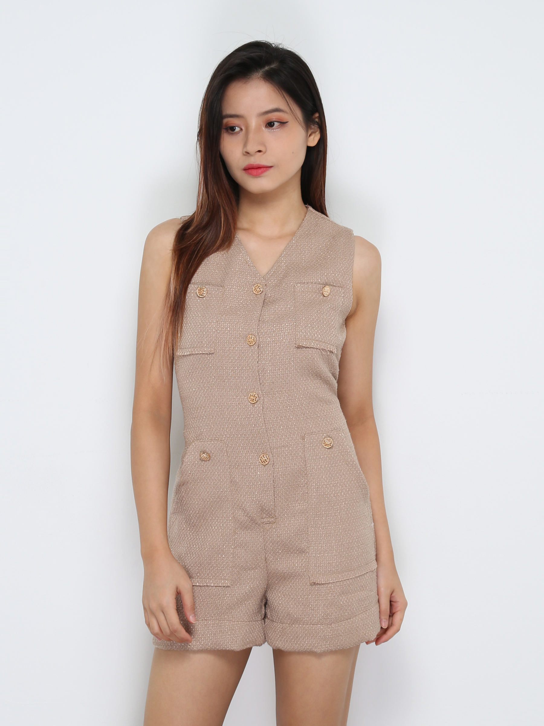 Sleeveless Front Button Jumpsuit 31739