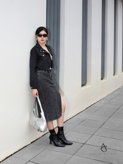 Denim With Split Skirt 32755