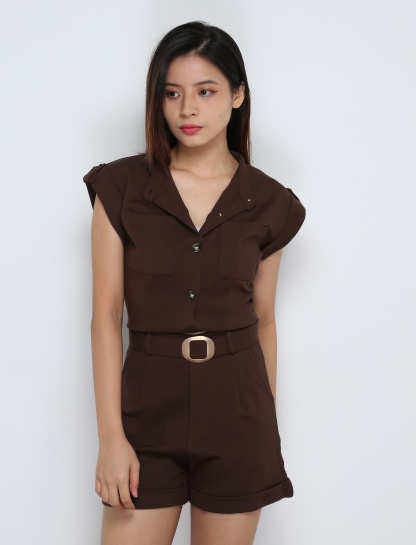 Short Sleeve Front Button Top With Short Pant Set 31861