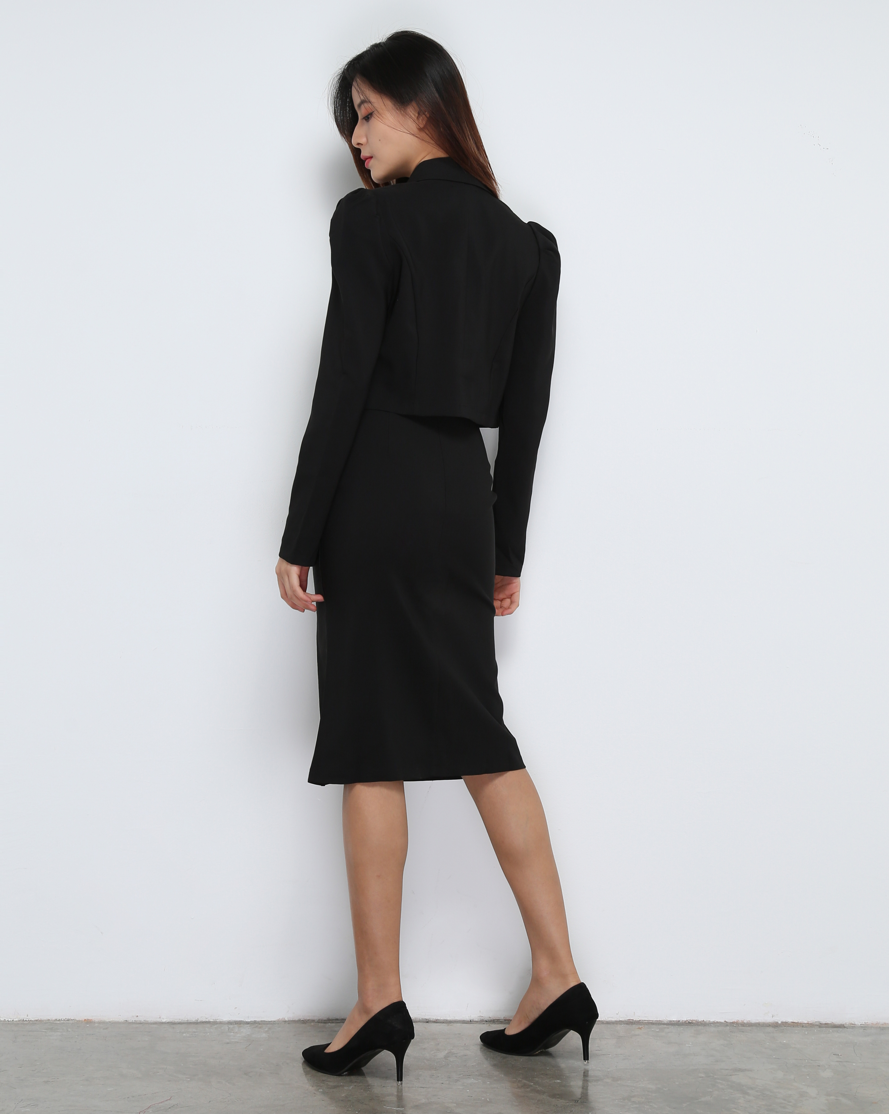 Long Sleeve Front Button With Long Skirt Set 31897