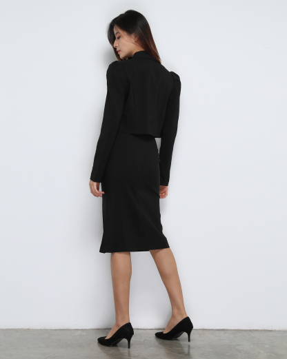 Long Sleeve Front Button With Long Skirt Set 31897