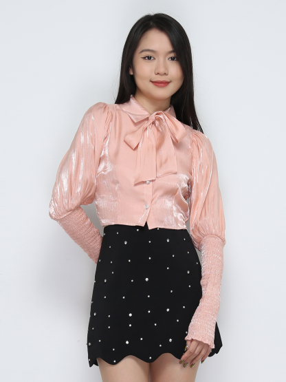 Long Sleeve Front Button Top 32070