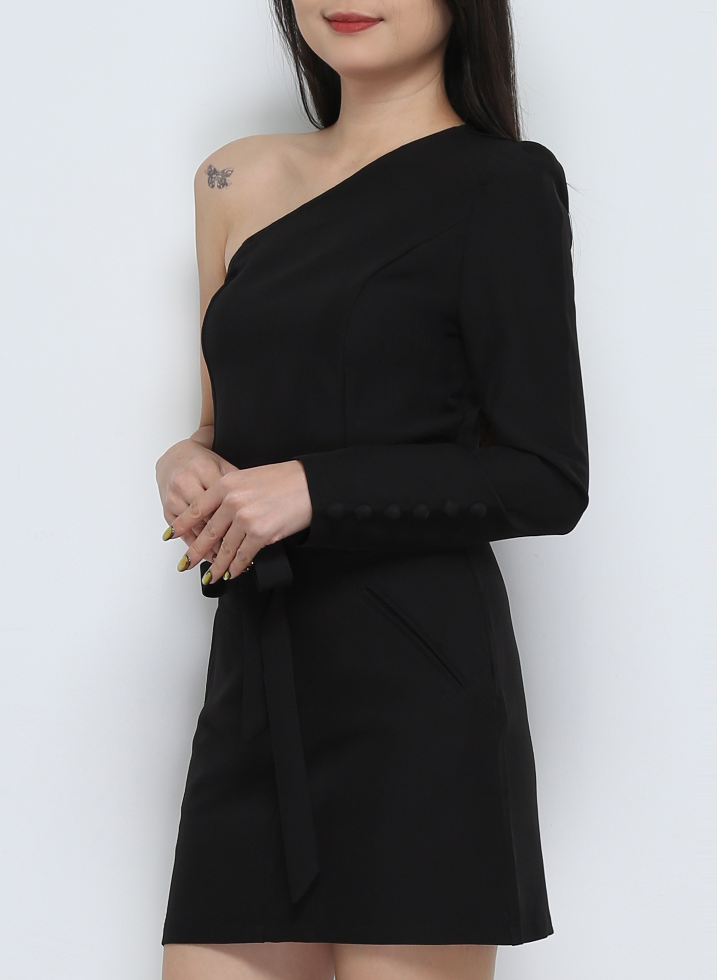 One Shoulder Top With Skirt Set 32072