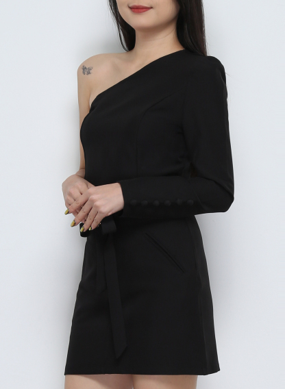 One Shoulder Top With Skirt Set 32072