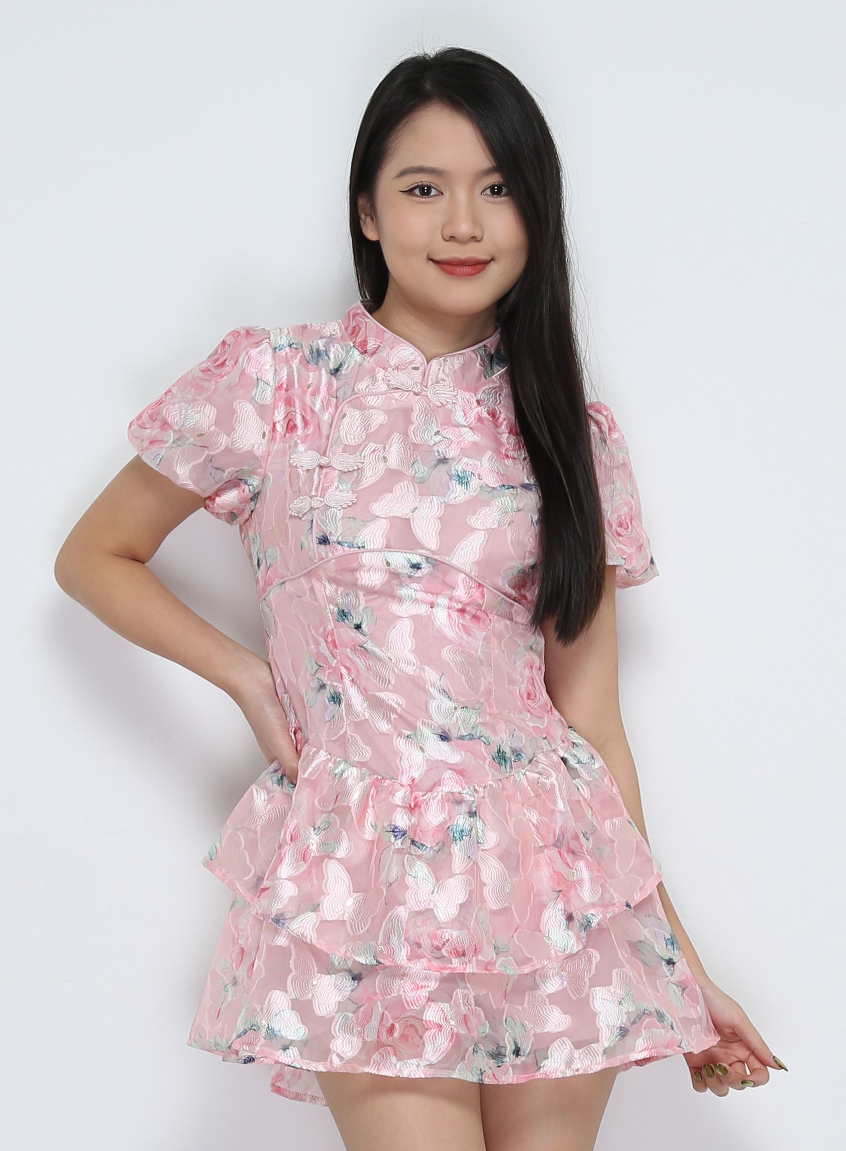 Puff Sleeve Pleated Dress 32075