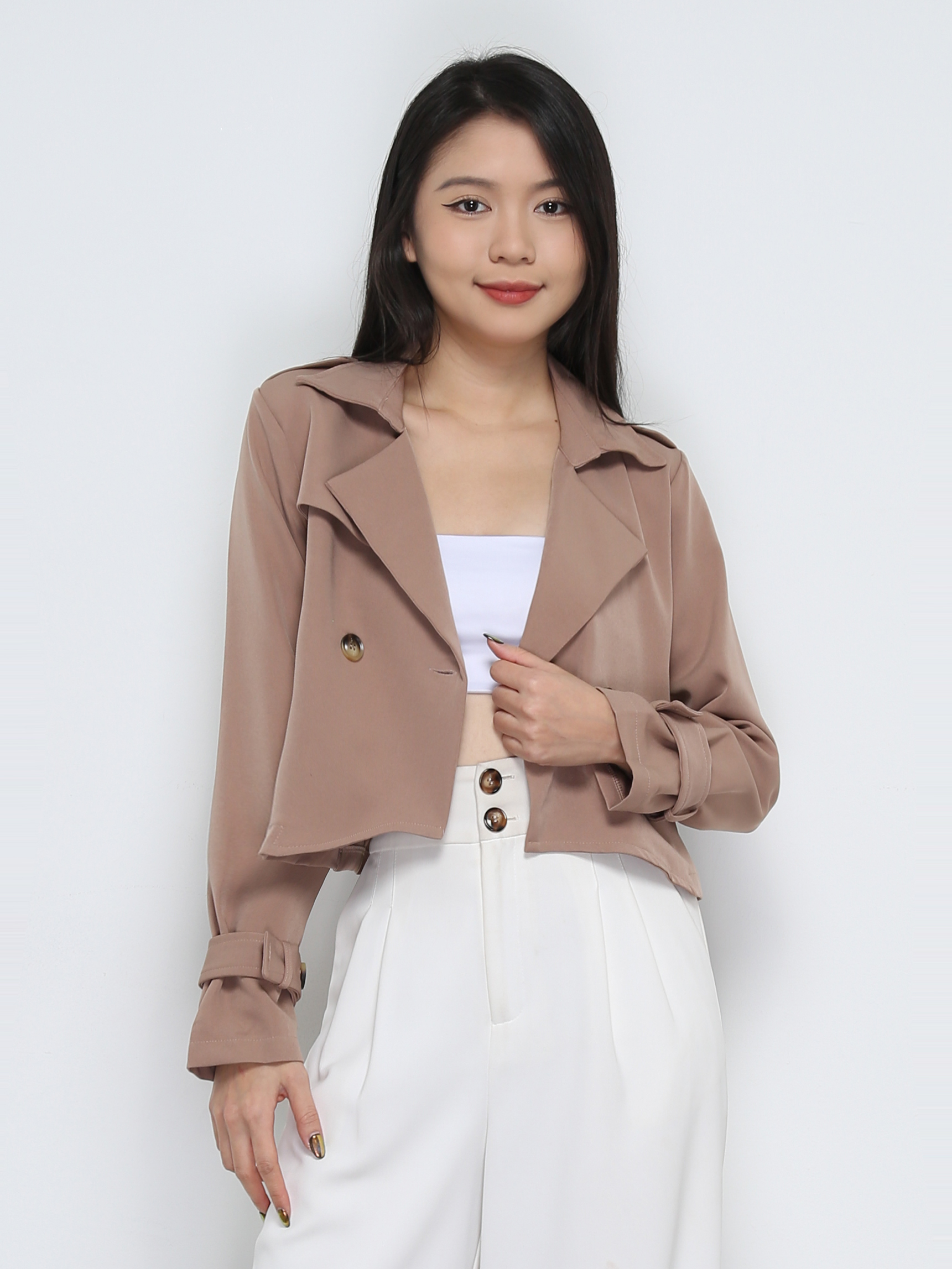 Long Sleeve Front Button Jacket 32077