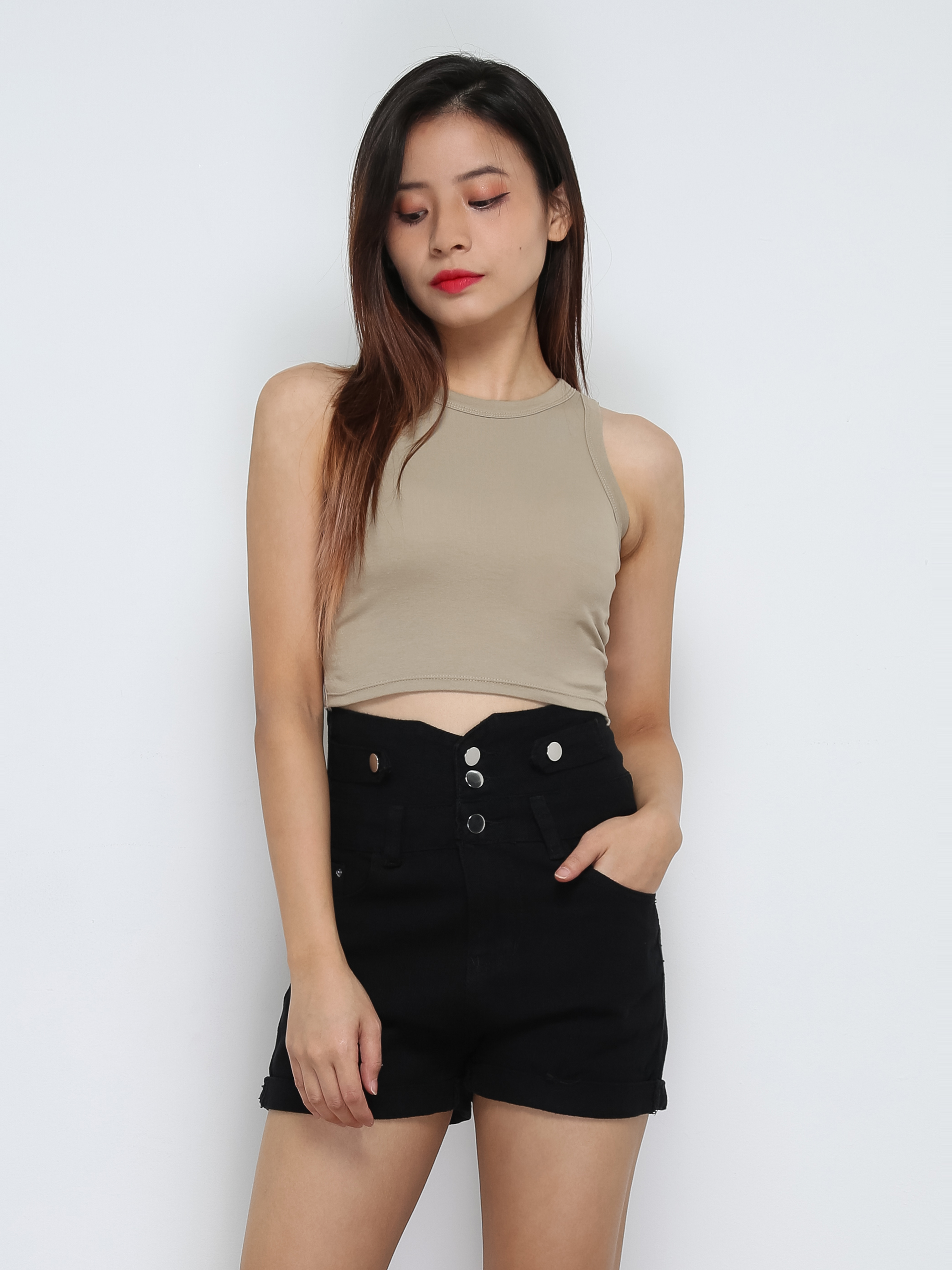 Sleeveless Back Hole Top 32122