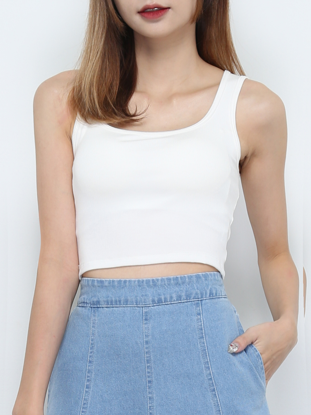 Sleeveless Plain Top 32204