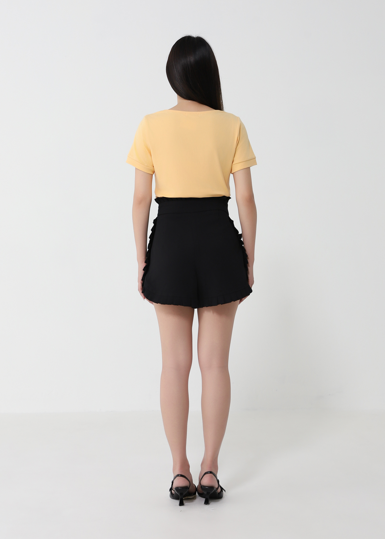 High Waist Side Pleated SHort Pants 32854