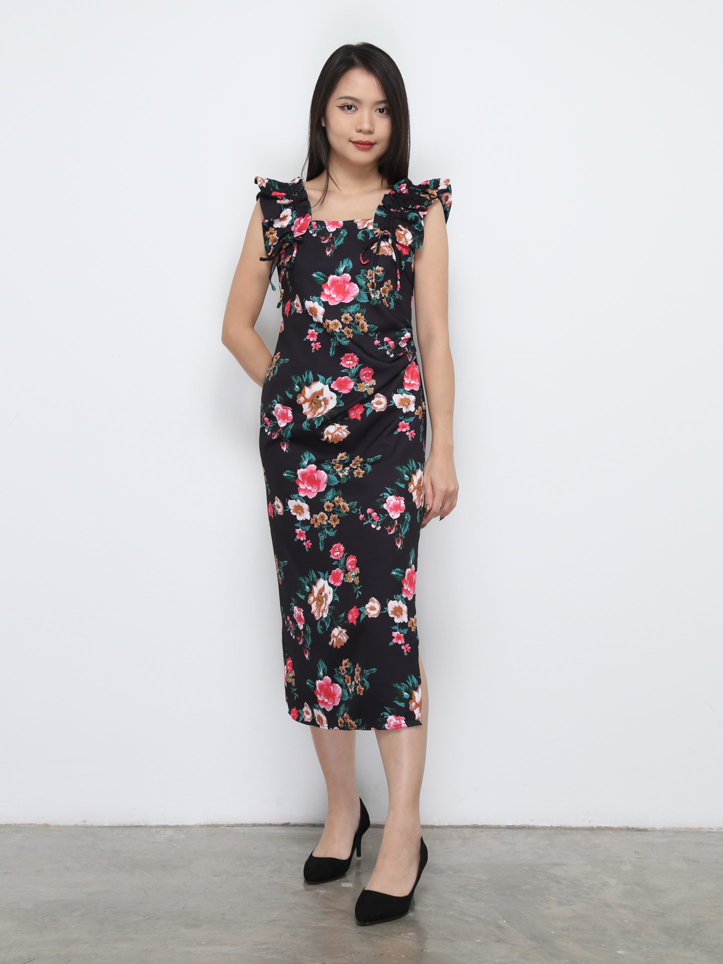 Sleeveless Floral Dress 32301