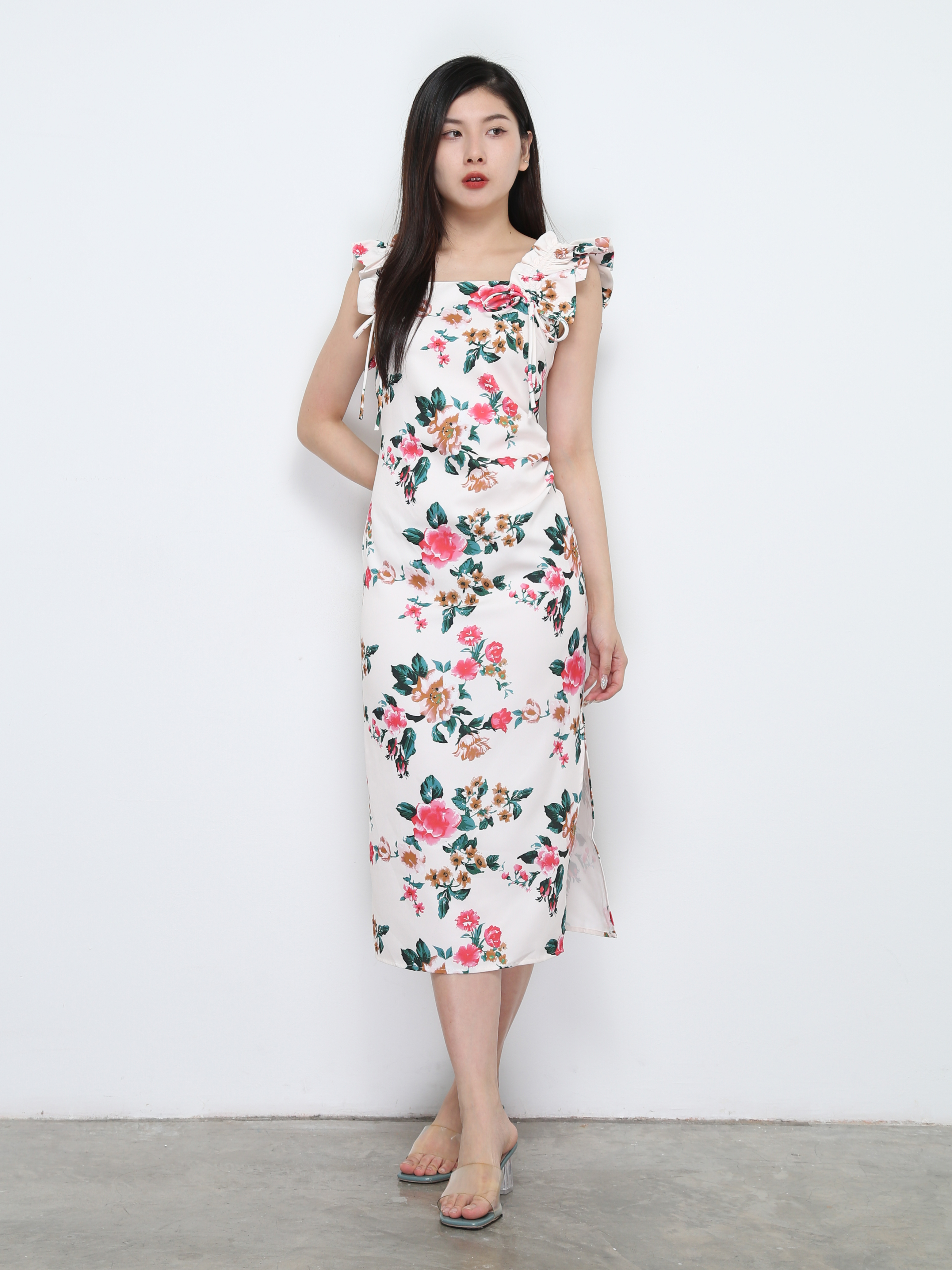 Sleeveless Floral Dress 32301