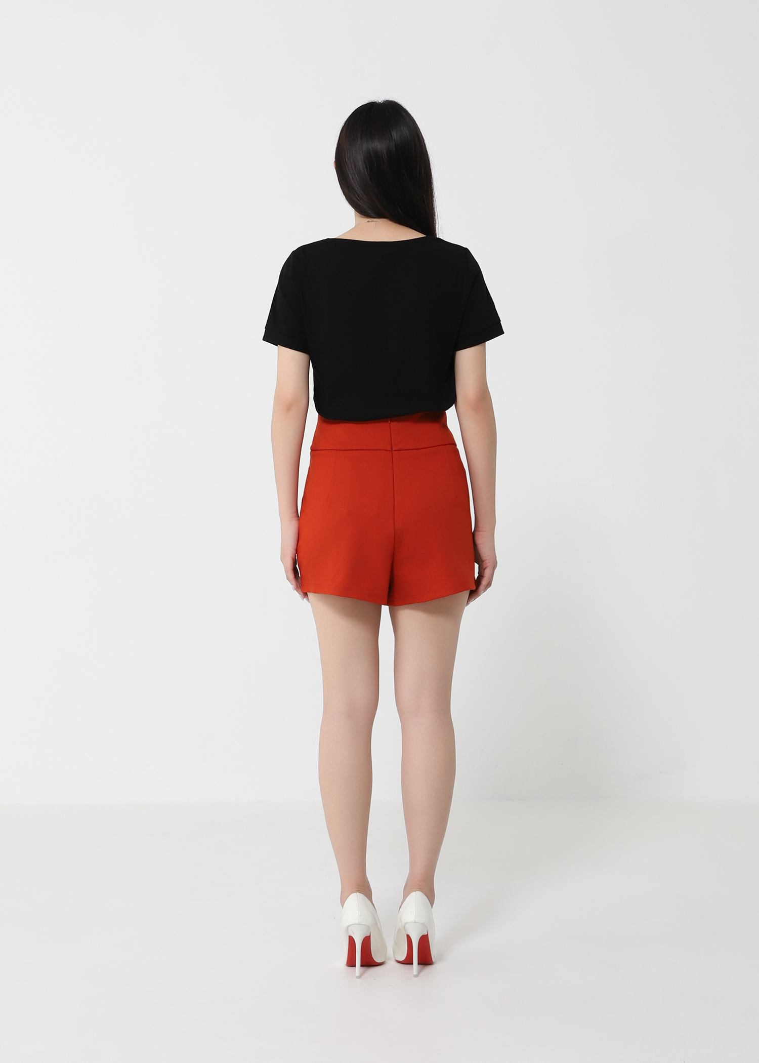 High Waist Pleate Short Pants 32346