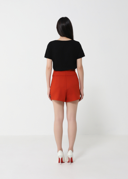 High Waist Pleate Short Pants 32346
