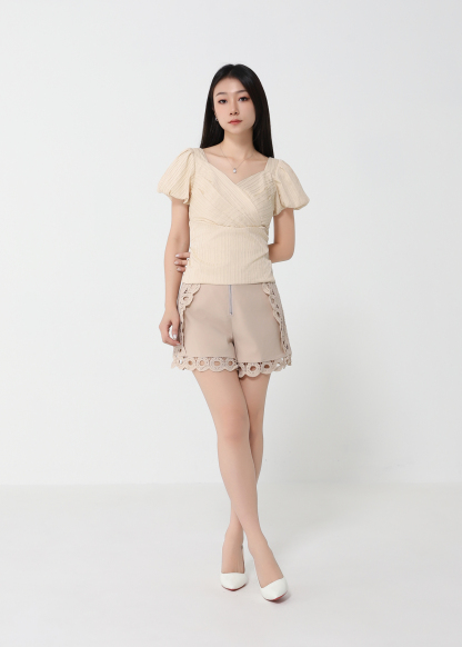 Puff Sleeve Wrap Top 32405