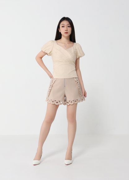 Puff Sleeve Wrap Top 32405