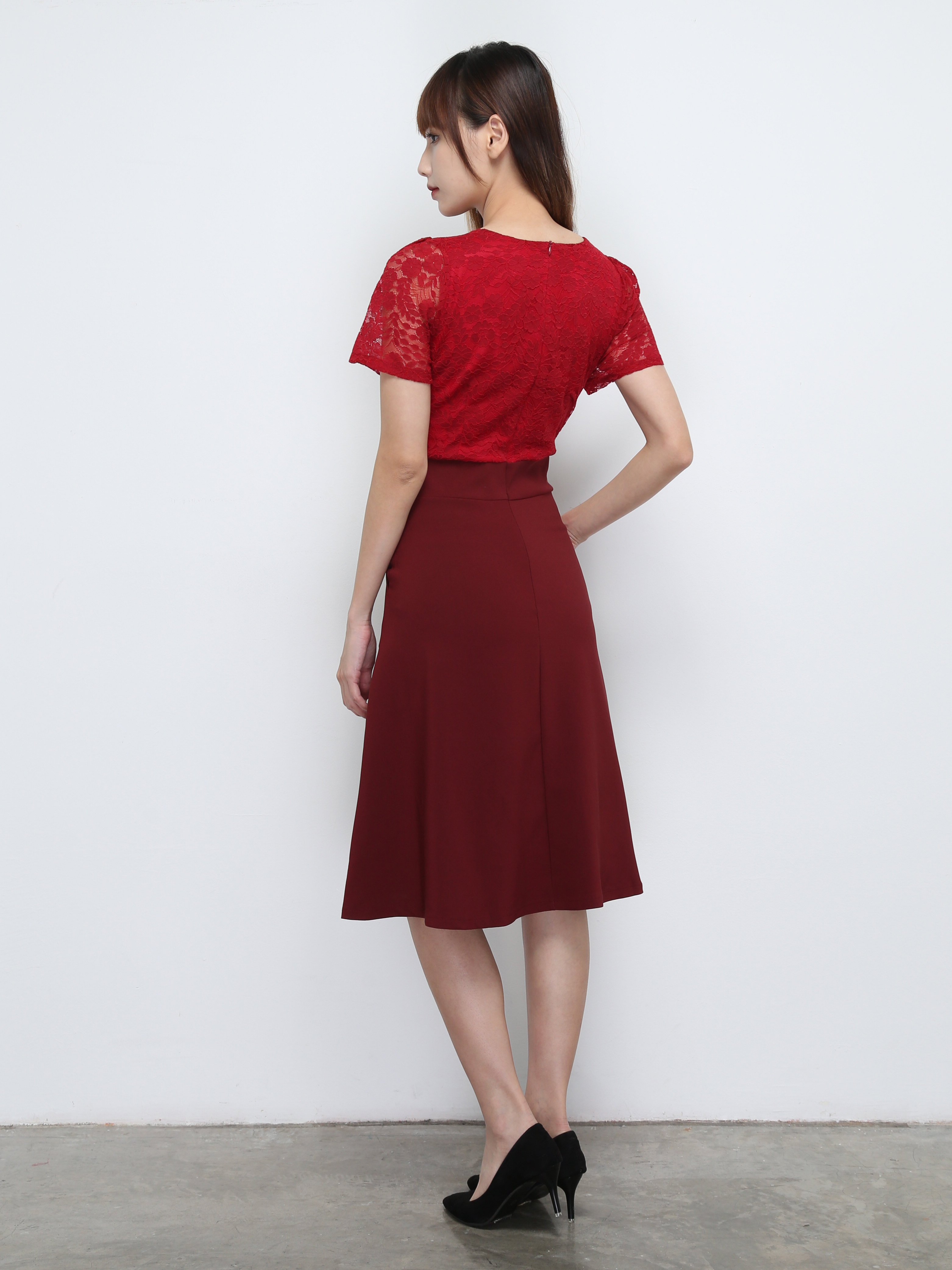 Lace With Side Pocket Dress 32434