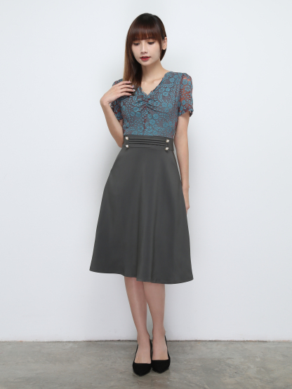 Lace With Side Pocket Dress 32434