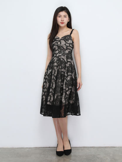 Sleeveless Lace Dress 32435