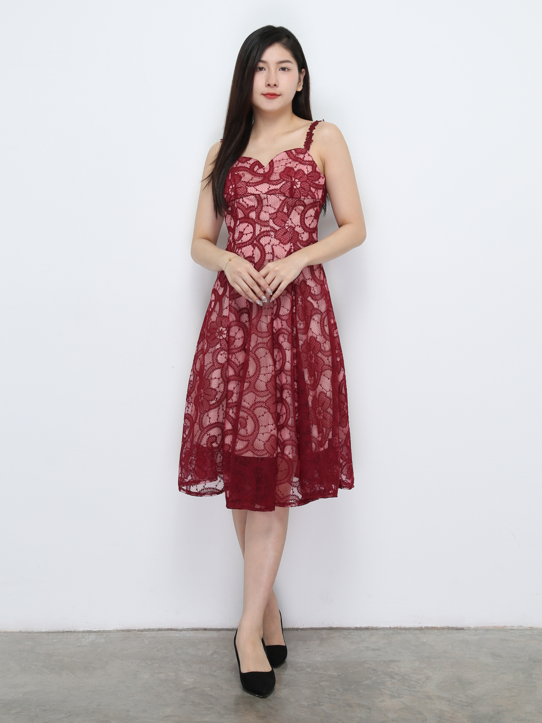 Sleeveless Lace Dress 32435